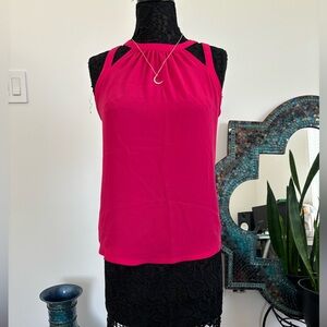 EXPRESS - Hot Pink Racerback Chiffon Blouse